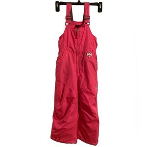 ZeroXposur Snow Overalls bib size 4/5 kids fuschia pink zip up suspenders pants